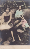 Manila Lavendera Real Photo Hand Colored  Washerwomen - Philippines