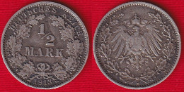 Germany 1/2 Mark 1913 J Km#17 Ag Silver - 1/2 Mark