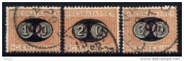 Italia Regno Segnatasse 1890 Sass.Segn.17/19 Usati/Used VF/F - Segnatasse