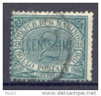San Marino 1877 2 C. (Sass.1) Usato /Used VF - Gebraucht