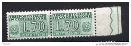 Italia Repubblica 1966 Pacchi In Concessione 70 Â£ Sass. PPC 8 **/MNH VF - Pacchi In Concessione