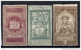 Italia Regno 1921 Sass.116/18 */MH VF/F - Nuevos