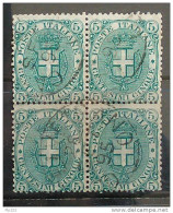 Italia Regno 1891 5c Quartina Usata (Sass.59) O/Used VF/F - Oblitérés