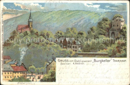 42403831 Tharandt Etablissement Burgkeller Kirche Reichspost Kuenstlerkarte Thar - Tharandt