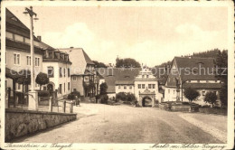 42403754 Lauenstein Erzgebirge Markt Schlosseingang Torbogen Brunnen Lauenstein  - Geising