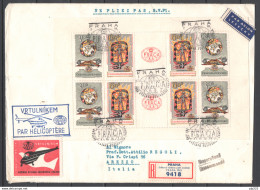 Cecoslovacchia 1962 Unif.1355/56 Minisheet Of 4 On Cover VF/F - Lettres & Documents