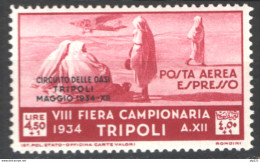 Tripolitania 1934 Posta Aerea Sass.A40 **/MNH VF - Tripolitaine