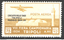 Tripolitania 1934 Posta Aerea Sass.A35 **/MNH VF - Tripolitania