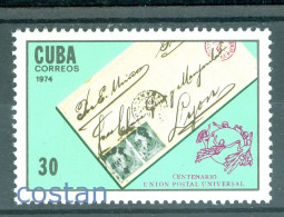 1974 UPU Centenary,postal History Cover,CUBA,1962,MNH - UPU (Union Postale Universelle)