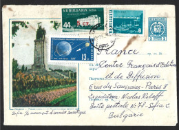 Stationery Chart Of Bulgaria With Monument Soviet Armada, Built, 1954, Sofia. Stamp With Rate Overload. Space. Ships - Lettres & Documents