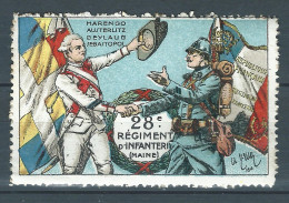 Vignette DELANDRE - France - 28 éme Régiment Infanterie - 1914 -18 WWI WW1 Poster Stamp - Erinnophilie