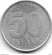 DDR 50 Pfennig 1971 A  Km 12.2 Xf - 50 Pfennig