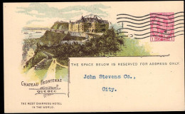 CANADA(1911) Chateau Frontenac. Butter. Postal Card With Color Illustration On Front And Railway Notice Of Shipment Of B - 1903-1954 Reyes