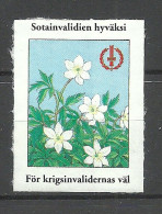 FINLAND FINNLAND For WWII Kriegsinvaliden Invalidenhilfe Poster Stamp Vignette (sticker/Aufkleber) On Piece Blume Flower - Erinnophilie