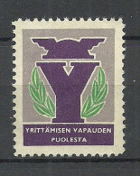 FINLAND FINNLAND For Freedom Propaganda Vignette Poster Stamp (*) - Erinnophilie