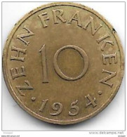 *Saarland 10 Franken 1954   Km 1 Xf+ - Otros & Sin Clasificación