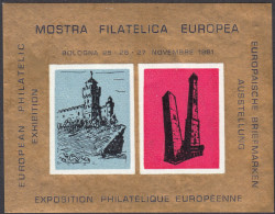ITALIA - 25/27 Novembre, 1981 - Mostra Filatelica Europea, Bologna, Vignetta Adesiva - Altri & Non Classificati