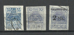 Estland Estonia 1919 Möwe Seagull Vogel Bird Michel 10 & 11 & 20 O - Gabbiani