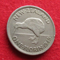 New Zealand 1 One Florin 1949 KM# 18 *V2T Nova Zelandia Nuova Zelanda Nouvelle Zelande - Nouvelle-Zélande