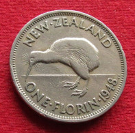 New Zealand 1 One Florin 1948 KM# 18 *V1T Nova Zelandia Nuova Zelanda Nouvelle Zelande - Neuseeland