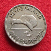 New Zealand 1 One Florin 1948 KM# 18 *V2T Nova Zelandia Nuova Zelanda Nouvelle Zelande - Nueva Zelanda