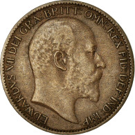 Monnaie, Grande-Bretagne, Edward VII, Farthing, 1909, TTB, Bronze, KM:792 - B. 1 Farthing