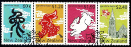 New Zealand 2011 Year Of The Rabbit  Set As Block Of 4 Used - Gebruikt