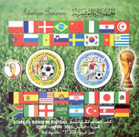 TUNISIA 2002 FOOTBALL WORLD CUP KOREA JAPAN 2002 ODD SHAPE MINIATURE SHEET MS MNH - 2002 – Corea Del Sur / Japón