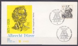 1971 Germany Berlin 390 FDC 500 Years Of The Artist Albrecht Durer. - Covers & Documents