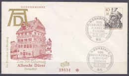 1971 Germany Berlin 390 FDC 500 Years Of The Artist Albrecht Durer. - Lettres & Documents