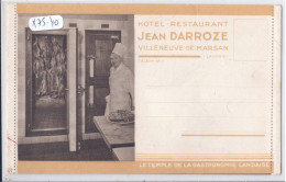 VILLENEUVE-DE-MARSAN- HOTEL-RESTAURANT JEAN DARROZE- CARTE-LETTRE- 2 VUES - Other & Unclassified