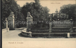 42380820 Kreischa Schloss Loewenskulptur Englers Postkarte Kreischa - Kreischa