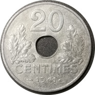 Monnaie France - 1941 - 20 Centimes Etat Français Zinc, Type 20, Lourde - 20 Centimes