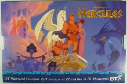 UK - BT - Chip - Walt Disney - HERCULES  The Man. The Myth. The Movie - Set Of 8 - Mint In Folder With Original Envelope - Andere & Zonder Classificatie