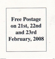 BHUTAN "Free Postage" February 2008 Postcard Sponsored By Bhutan Post On The Occasion Of The 28th Birthday 5th King - Bhoutan
