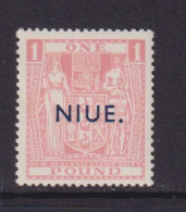 NIUE  - 1941-67 Arms Types Of New Zealand £1 Hinged Mint - Niue