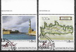 2013 Griechenland  Mi. 2741-2 FD-used 100. Jahrestag Der Angliederung Kretas An Griechenland. - Gebruikt