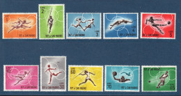 Saint Marin, San Marino, **, Yv 605 à 614, Mi 782 à 791, Sports, Athlétisme, JO Tokyo 1964, - Neufs