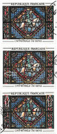 France 1965 Y&T 1427. 3 Cartes Maximum, Curiosités D'impression. Vitrail De La Cathédrale De Sens. Couleurs Déplacées... - Glas & Fenster