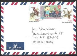 INDONESIE. N°1296 De 1992 Sur Enveloppe Ayant Circulé. Pic. - Spechten En Klimvogels
