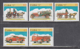 Cuba 1998 - Fire Engines, Mi-Nr. 4093/97, MNH** - Unused Stamps