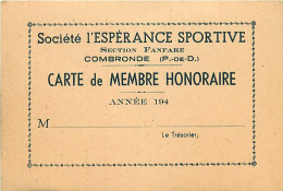 63 , Carte De Membre , COMBRONDE , * 240 87 - Combronde