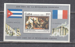 Cuba 1989 - Stamp Exhibition PHILEXFRANCE'89, Mi-Nr. Block 116, MNH** - Unused Stamps