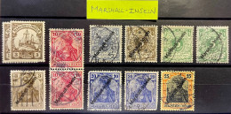 1899-1900 + 1916 - Deutsches Reich (Kolonien) - 12 Timbres - MI N° 7 Au 11 Oblitérés + 2 Pfg + 2 Neufs N°26 - Islas Marshall