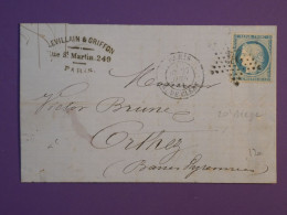 DF20 FRANCE  BELLE LETTRE RR  1871 ETOILE DE PARIS N°24  A  ORTHEZ   +CERES 20C SIEGE + ++ AFF. INTERESSANT+ + - 1849-1876: Klassik