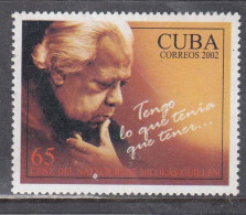 Cuba 2002 - Nicolas Guillen, Poet, Mi-Nr. 4443, MNH** - Unused Stamps