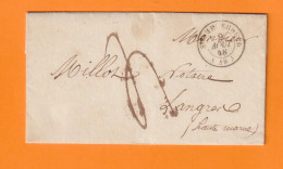 1848 - Lettre Pliée De 2 P.  De Sainte Ste Menehoulde, Marne (rare)  Vers Langres, Haute Marne - Via Chalons Sur Marne - 1801-1848: Precursors XIX