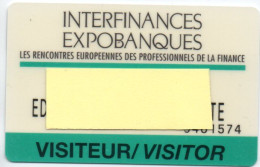 Carte Salon Badge INTERFINANCES EXPOBANQUES  Karte (F 568) - Cartes De Salon Et Démonstration