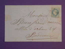 DF20 FRANCE  BELLE LETTRE 1872 ETOILE DE PARIS N°22  A BORDEAUX   +N°29+ AFF. INTERESSANT + - 1849-1876: Période Classique