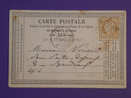 DF20 FRANCE  BELLE CARTE  1874 ETOILE DE PARIS N°36  A  BORDEAUX    +CERES 15C + AFF. INTERESSANT + - 1849-1876: Période Classique